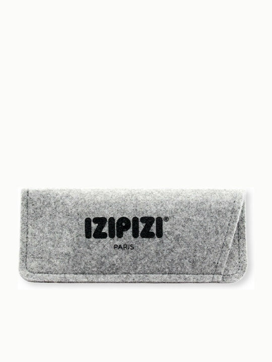 Izipizi C Unisex Sunglasses with Black Horn-Rimmed Frame and Black Lens
