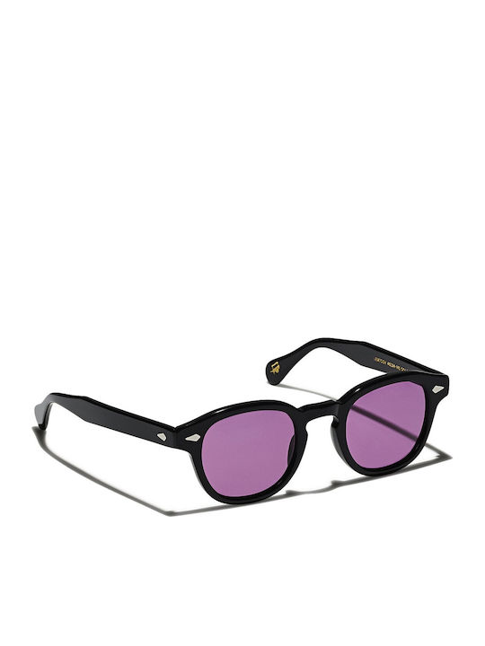 Moscot Lemtosh Unisex Sunglasses with Black Plastic Frame and Purple Lens