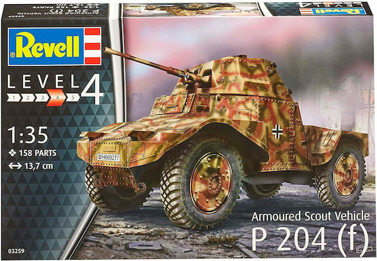 Revell Armoured Scout Vehicle P204 Modeling Figure Tank 158 Pieces in Scale 1:35 13.7cm.