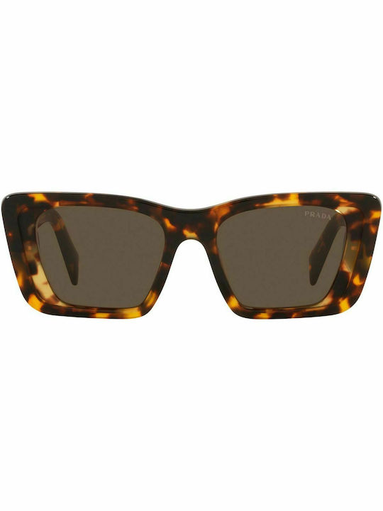 Prada Women's Sunglasses with Brown Tartaruga Acetate Frame and Brown Lenses PR 08YS 01V8C1