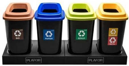 Delta Cleaning Plastic Coș de gunoi Reciclare 90lt Negruț
