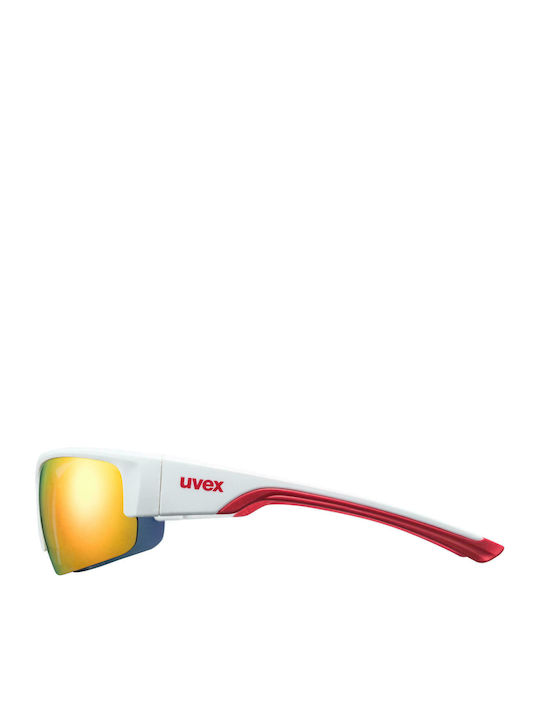 Uvex Sportstyle 215 Men's Sunglasses with White Plastic Frame and Red Lens S5306178316