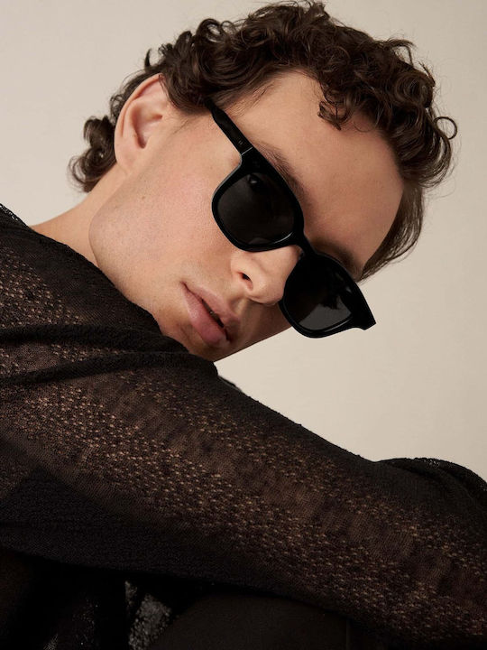 Chimi 02 Men's Sunglasses with Black Plastic Frame and Black Polarized Lens
