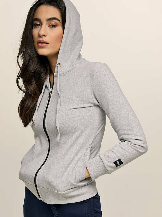 Women's Sweatshirt Jacket Hooded Gray