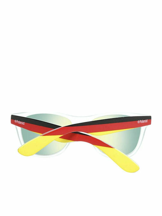 Polaroid Unisex Sunglasses with White Plastic Frame and Yellow Polarized Lens POL20164207