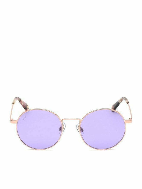 Web Women's Sunglasses with Gold Metal Frame and Pink Lens WE0254 33Y