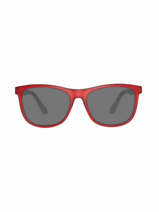 Benetton Men's Sunglasses with Red Plastic Frame and Black Lens BE982S 05