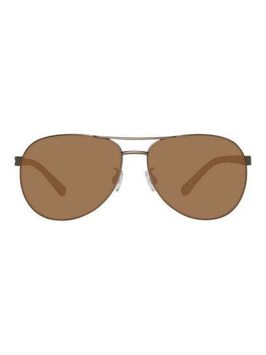 Timberland Men's Sunglasses with Silver Frame and Brown Mirror Lens TB9086-49H