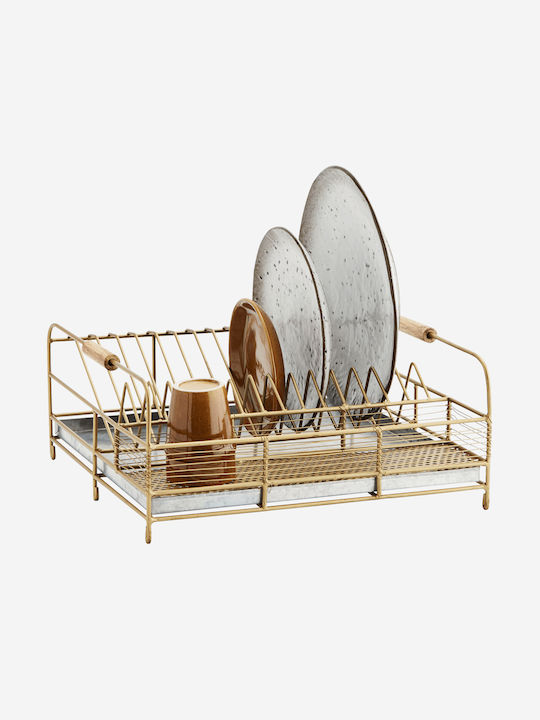 Madam Stoltz Στεγνωτήρας Νεροχύτη Μεταλλικός Iron Natural 36x37x16cm