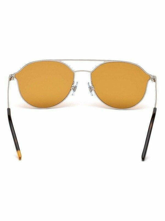 Web Sunglasses with Silver Metal Frame and Yellow Lens WE0208 16E