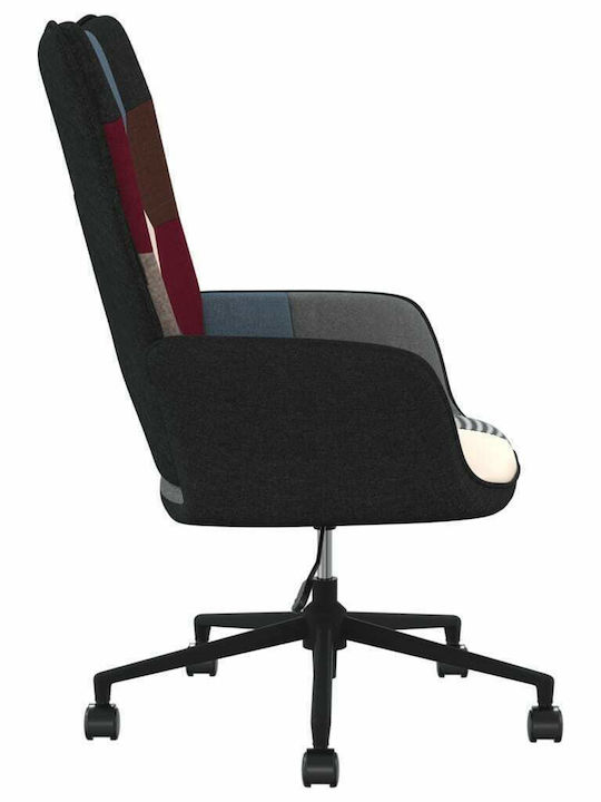 Swivel Visitor Armchair with Wheels 328206 Πολύχρωμη 61.5x69x94.5cm