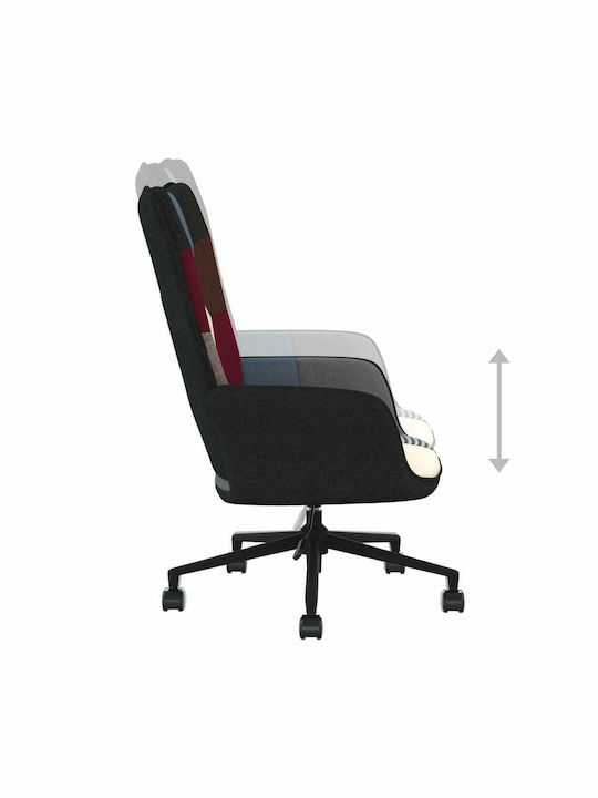 Swivel Visitor Armchair with Wheels 328206 Πολύχρωμη 61.5x69x94.5cm