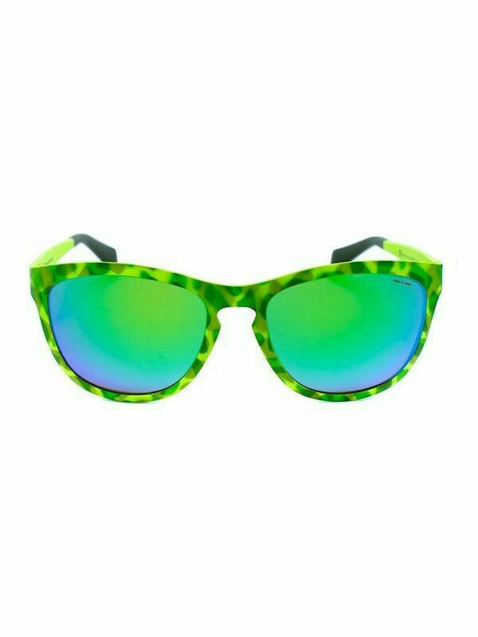 Italia Independent Women's Sunglasses with Green Plastic Frame and Green Mirror Lens 0111.037.000