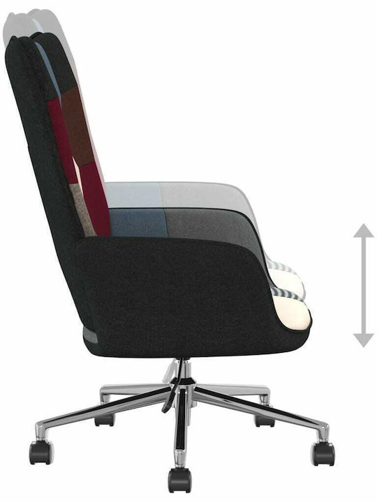 Swivel Visitor Chair with Arms & Wheels 328205 Πολύχρωμη 61.5x69x94.5cm