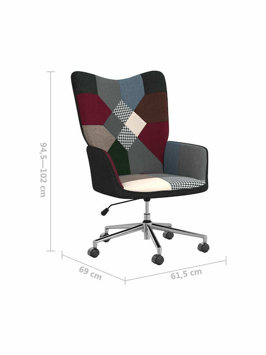 Swivel Visitor Chair with Arms & Wheels 328205 Πολύχρωμη 61.5x69x94.5cm