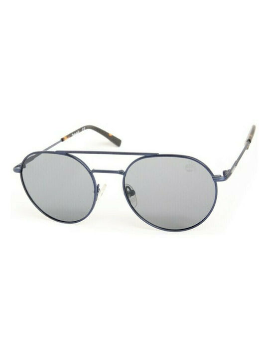 Timberland Men's Sunglasses with Blue Metal Frame and Blue Polarized Lens TB9123 91D