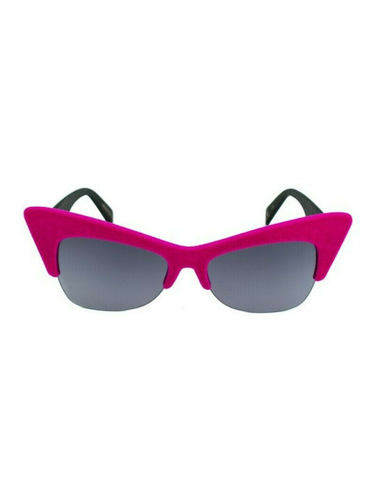 Italia Independent I-Plastik Women's Sunglasses with Pink Plastic Frame and Gray Gradient Lens 0908V.018.000