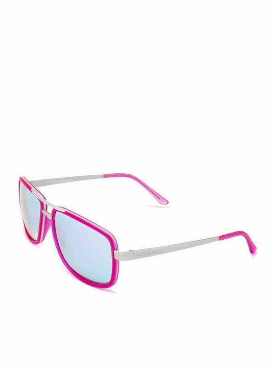 Italia Independent Men's Sunglasses with Pink Metal Frame and Gray Lens 0071.018.000