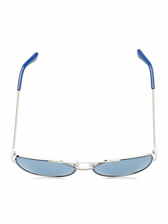 Polaroid Women's Sunglasses with Blue Metal Frame and Light Blue Lens