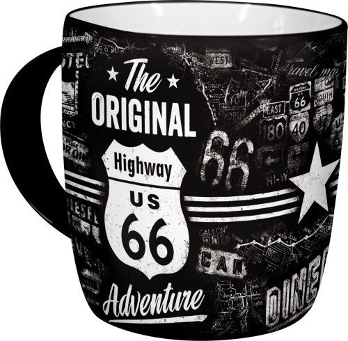 Nostalgic Art US Highways Highway 66 The Original Adventure Becher Keramik Schwarz 330ml 43012