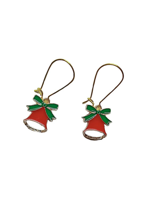 Earrings handmade golden metallic christmas bells 4cm (tatu moyo)