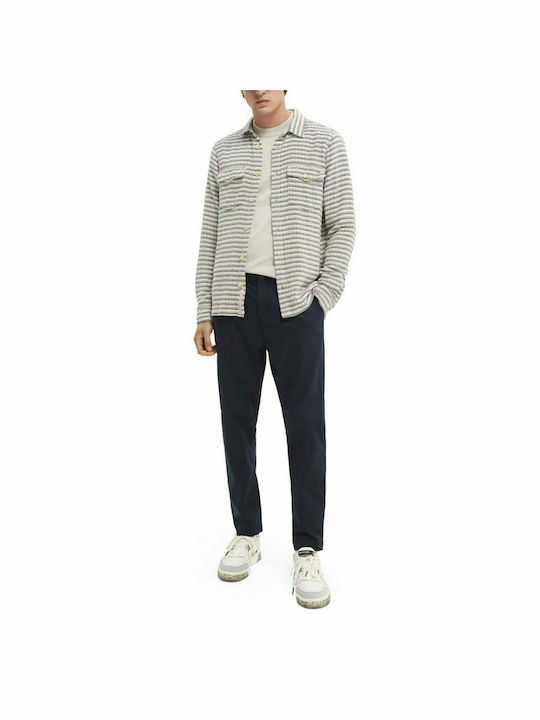 Fave Pantaloni Chino Elastic În Fit Regular Albastru Marin