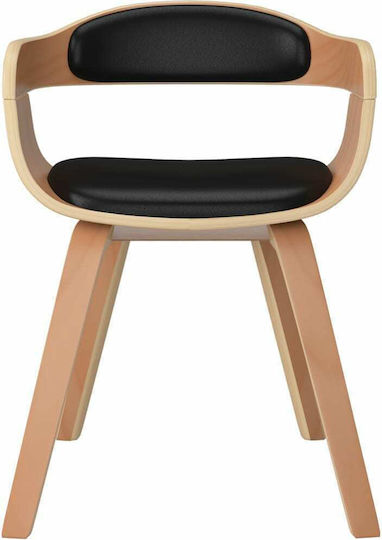 Dining Room Artificial Leather Armchair Black 49x51x70cm 2pcs