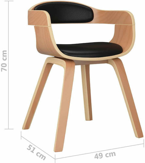 Dining Room Artificial Leather Armchair Black 49x51x70cm 2pcs
