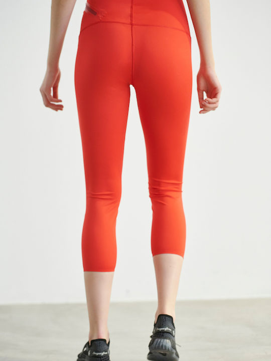 SugarFree Women's Capri Training Legging High Waisted Red