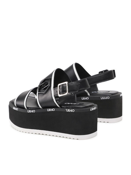 Aba Leather Women's Flat Sandals Black