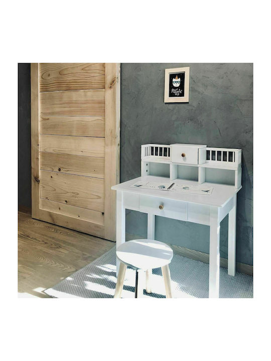 Kids Desk made of Solid Wood White 60x44x71cm