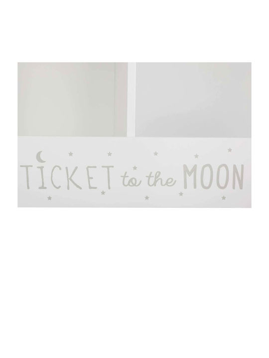Wooden Kids Bedside Table Ticket to the Moon White 60x30x40cm