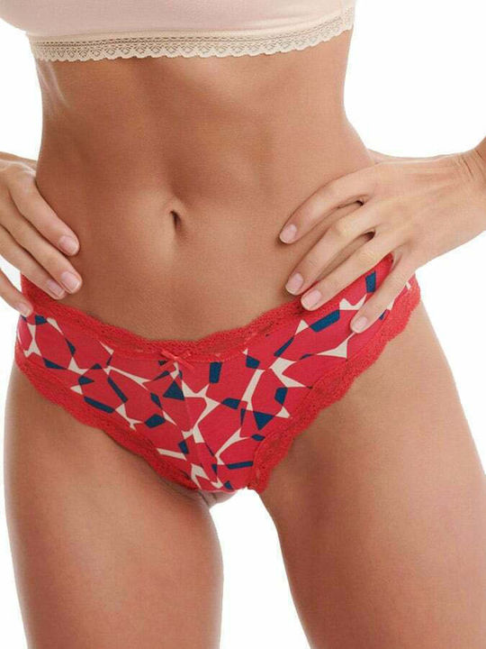 Damen Brasilien 2Pack mit Spitze Red/Blue