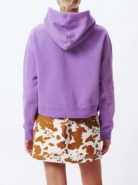 Angebot Gekürztes Sweatshirt für Damen mit Kapuze Lila
