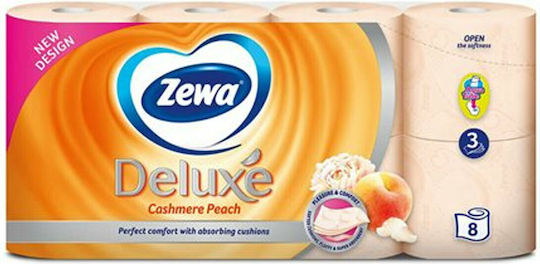 Zewa Delux Peach 8 Rollen 3 Blätter 100gr