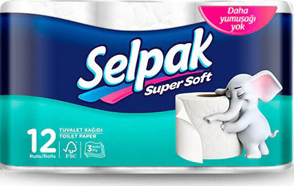 Selpak Super Soft Toilet Paper 12 Rolls 3 Ply