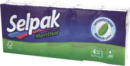 Selpak Menthol 10 Pachete Șervețele de buzunar 4 Straturi