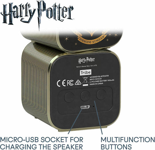 Tribe Hogwarts Bluetooth-Lautsprecher 3W mit Akkulaufzeit bis zu 4 Stunden Gold