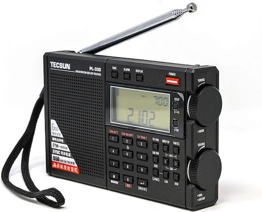 Tecsun PL-330 Φορητό Ραδιόφωνο Επαναφορτιζόμενο Μαύρο