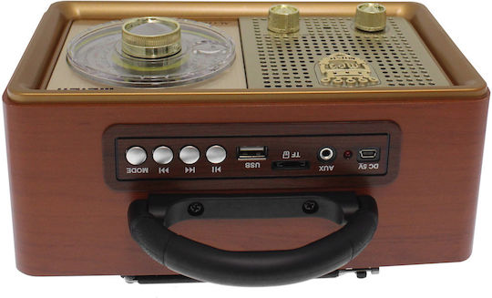 Meier M-110BT Retro Επιτραπέζιο Ραδιόφωνο Επαναφορτιζόμενο με USB Χρυσό