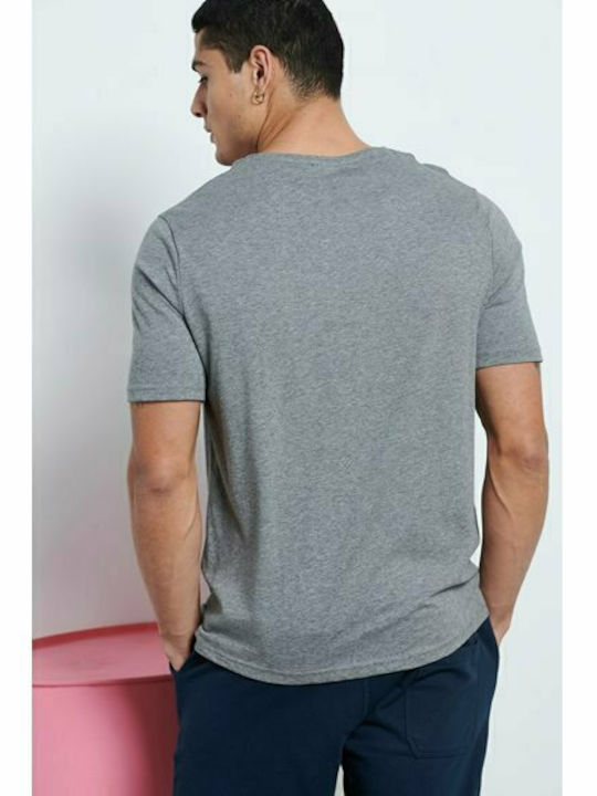 BodyTalk Ανδρικό T-shirt Grey Melange με Στάμπα