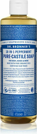 Dr Bronner's Pure-Castile Течен Сапун Душ Гел и Аромат Мента 473ml