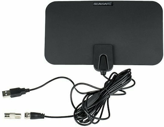 ANT-620 Εσωτερική Κεραία Τηλεόρασης (απαιτεί τροφοδοσία) σε Μαύρο Χρώμα Σύνδεση με Ομοαξονικό (Coaxial) Καλώδιο