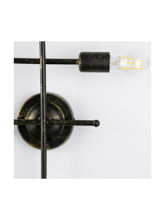 GloboStar Piping Industrial Wall Lamp with E27 Lamp Bulb Base Bronze 40.5x52cm