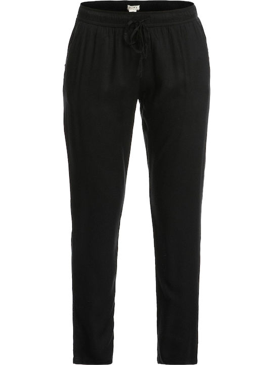 Bimini Women's Fabric Trousers with Elastic Carrot Fit Black