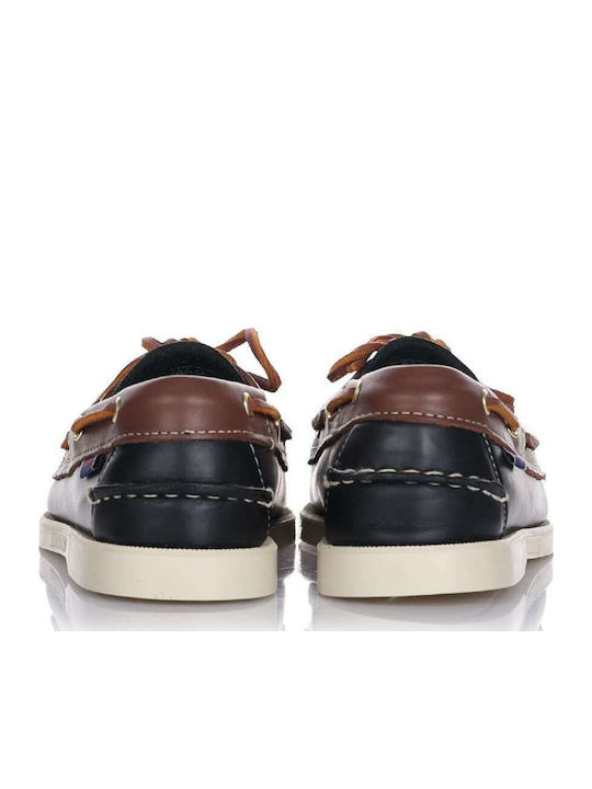 Portland Δερμάτινα Ανδρικά Boat Shoes σε Καφέ Χρώμα