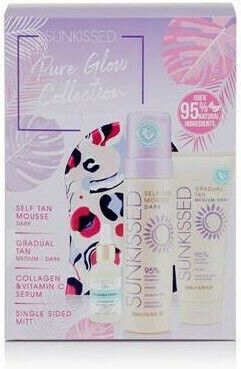 Sunkissed Pure Glow Collection Dark Tanning Skin Care Set for Moisturizing & Brightening