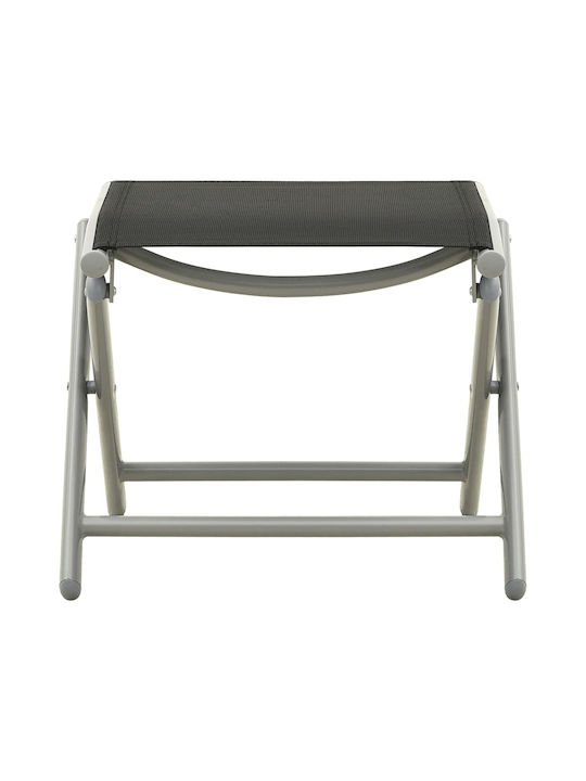 Aluminum Garden Pool Deckchair with Textilene Fabric Black Set with Table 3 Pieces 178x61.5x60cm