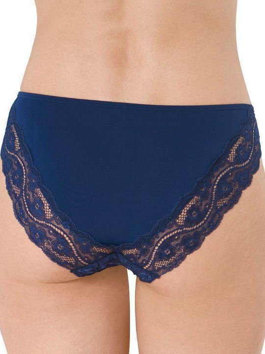 Triumph Lovely Micro Tai Γυναικείο Slip με Δαντέλα Navy Μπλε