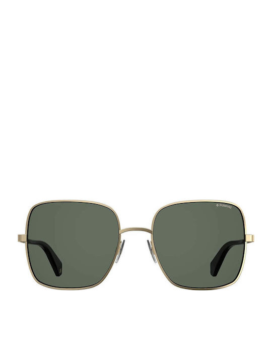 Polaroid Women's Sunglasses with Gold Metallic Frame and Grey Polarized Lenses PLD6060/S 2F7/M9